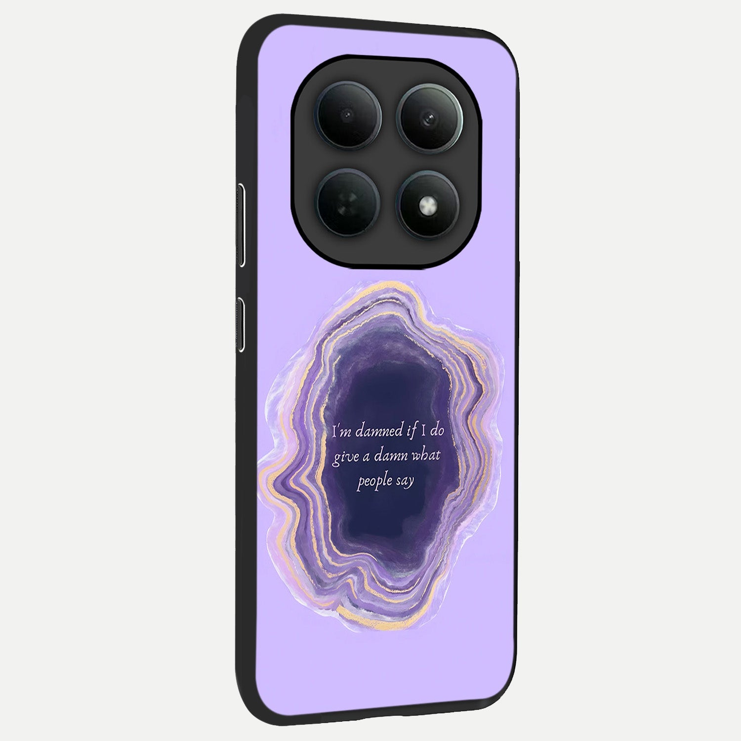  Damned People Quote back cover For Poco M8 Pro slim fit glass case with vibrant aesthetic design