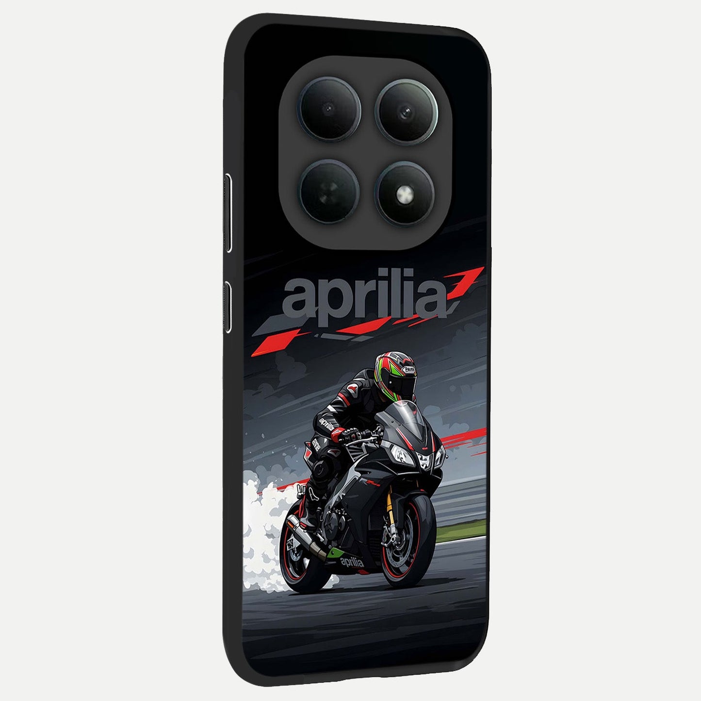  Dark Aprilla back cover For Poco M8 Pro slim fit glass case with vibrant aesthetic design