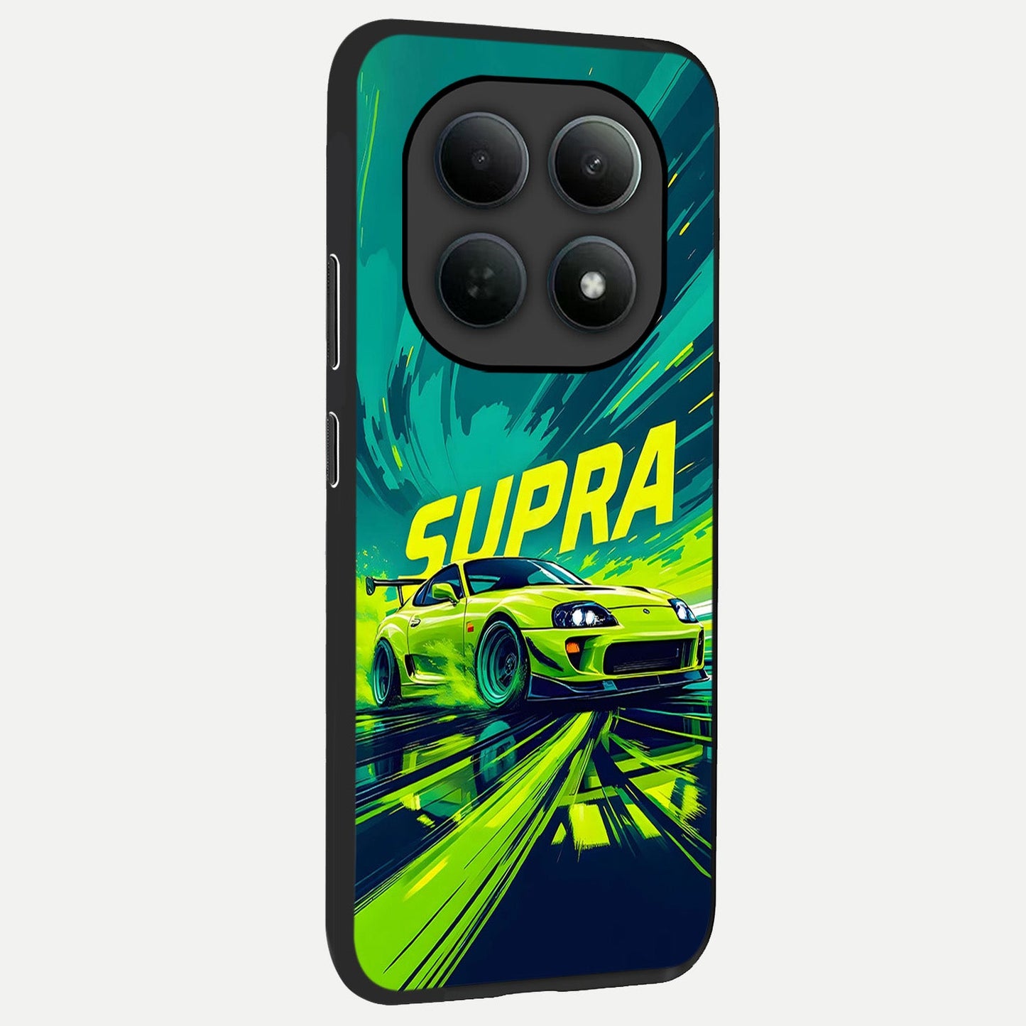  Electric Supra Thunder back cover For Poco M8 Pro slim fit glass case with vibrant aesthetic design