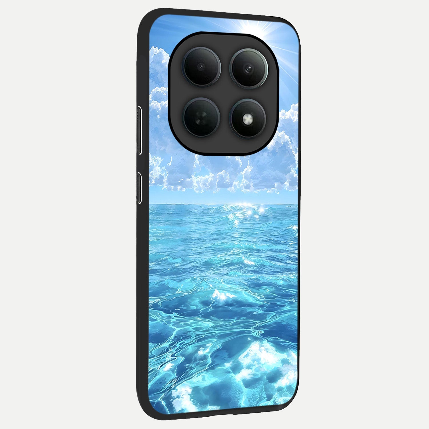  Endless Ocean Horizon back cover For Poco M8 Pro slim fit glass case with vibrant aesthetic design