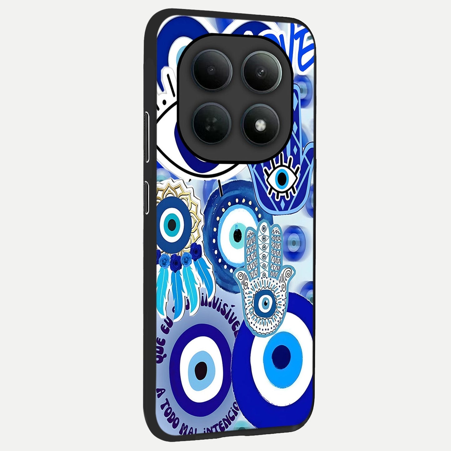  Evil Eyes Dream back cover For Poco M8 Pro slim fit glass case with vibrant aesthetic design