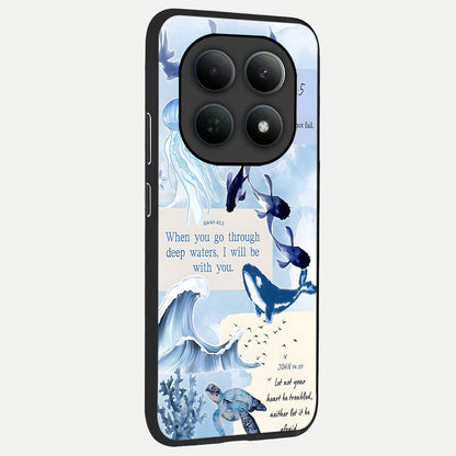  Faithful Ocean Promise back cover For Poco M8 Pro slim fit glass case with vibrant aesthetic design