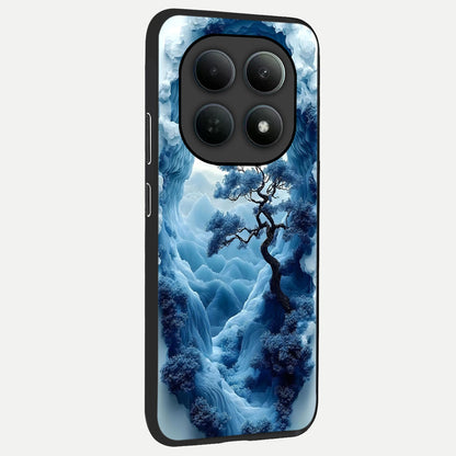  Frozen Serenity Gate back cover For Poco M8 Pro slim fit glass case with vibrant aesthetic design
