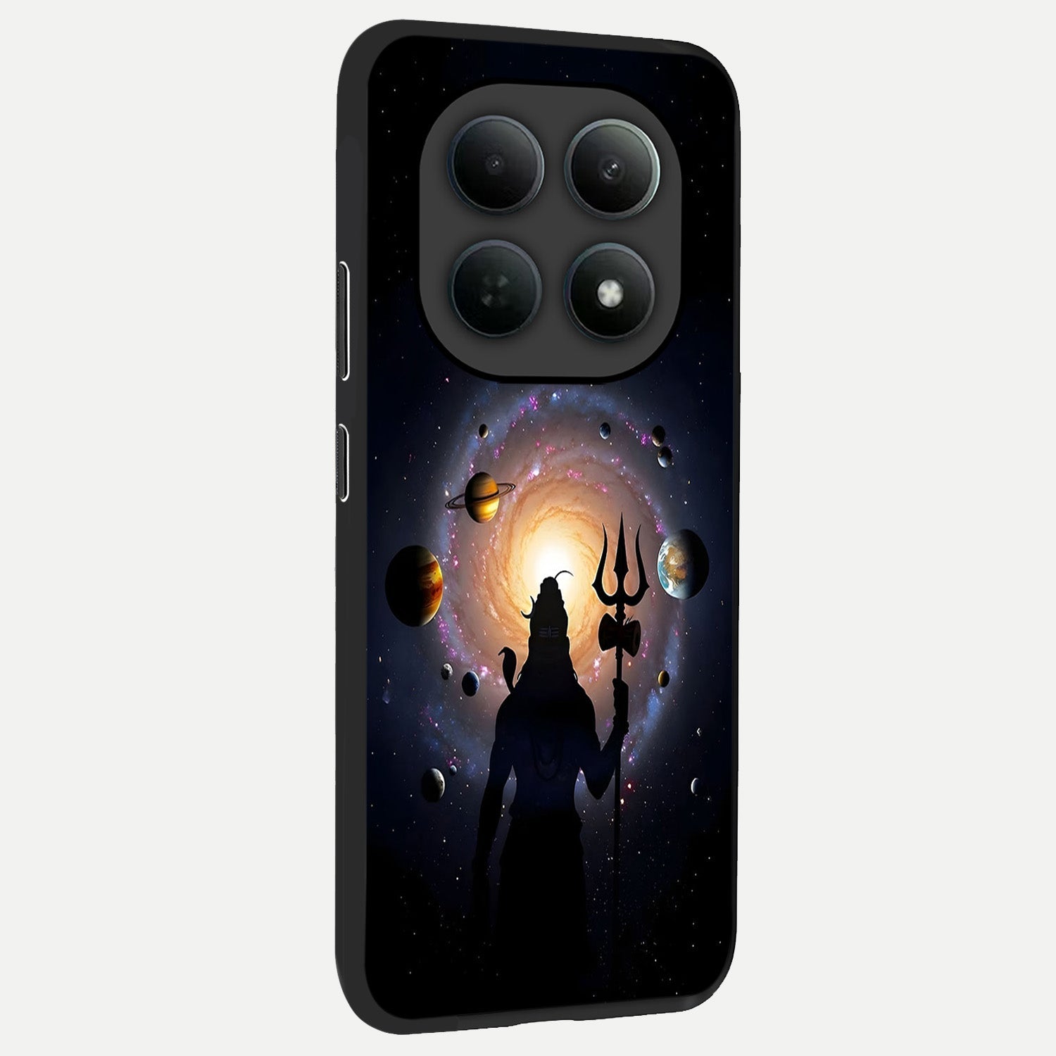  Galactic Shiva Vision back cover For Poco M8 Pro slim fit glass case with vibrant aesthetic design