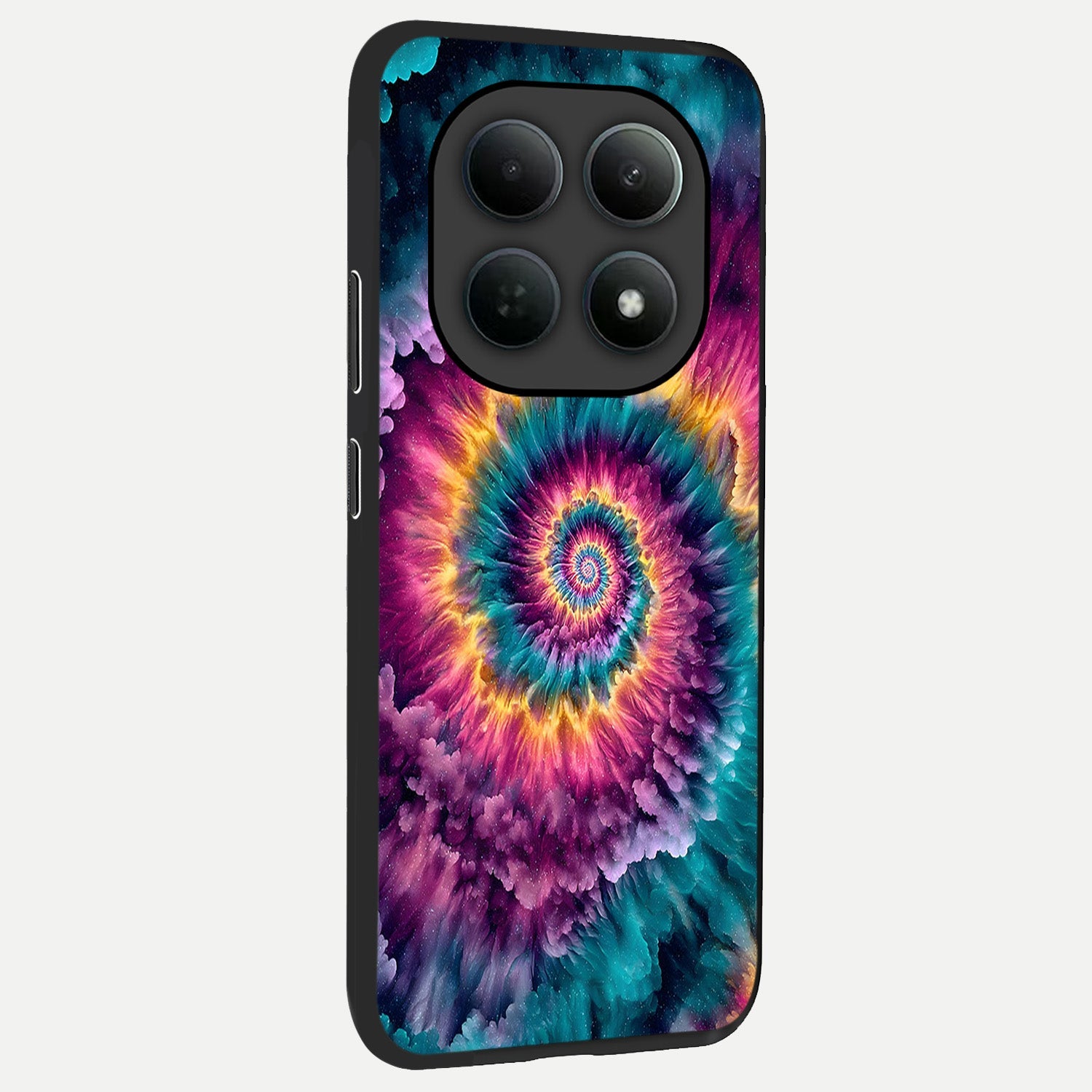  Galactic Spiral Burst back cover For Poco M8 Pro slim fit glass case with vibrant aesthetic design