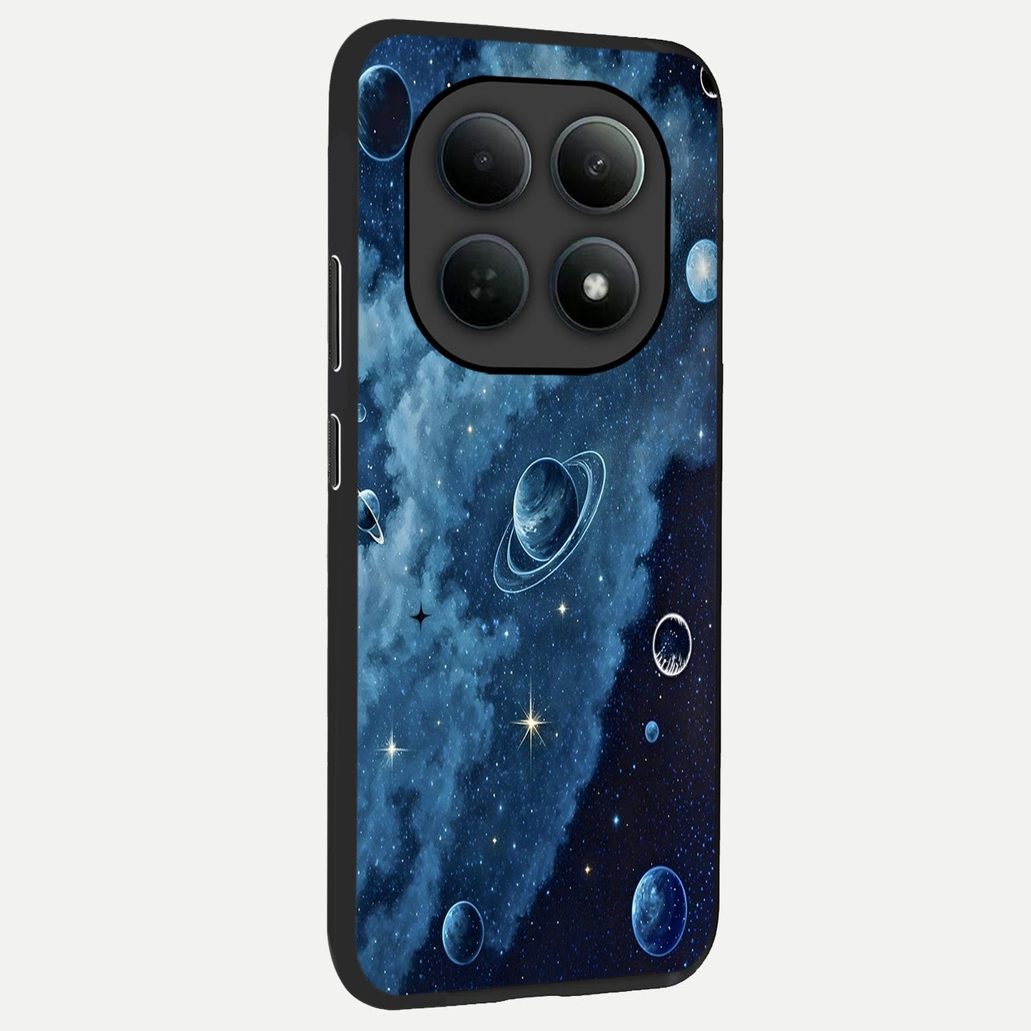  Galaxy Dream Space back cover For Poco M8 Pro slim fit glass case with vibrant aesthetic design