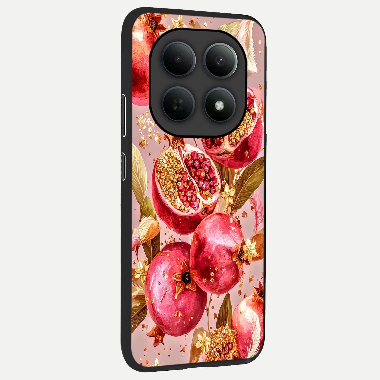  Golden Bloom Glow back cover For Poco M8 Pro slim fit glass case with vibrant aesthetic design