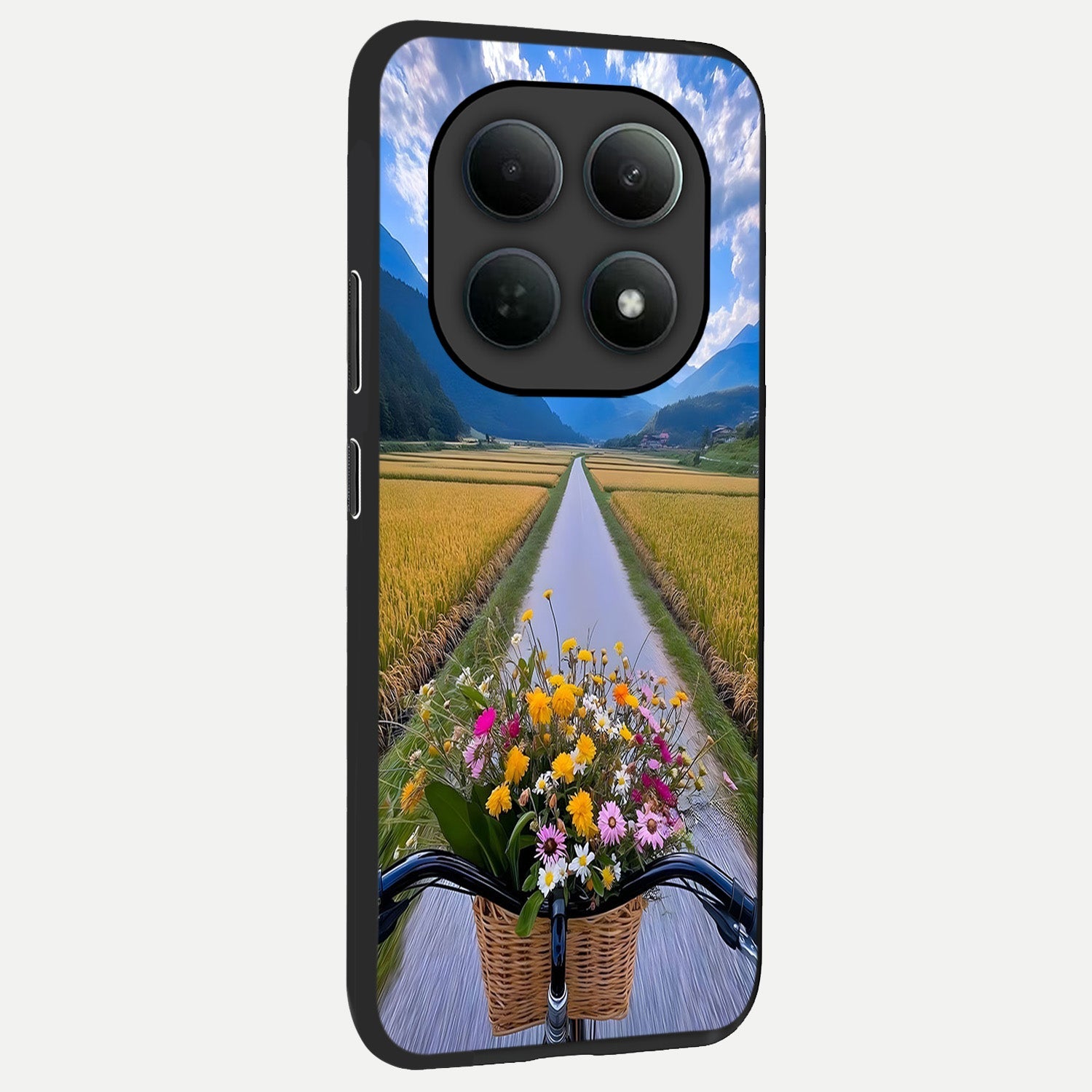  Golden Field Journey back cover For Poco M8 Pro slim fit glass case with vibrant aesthetic design