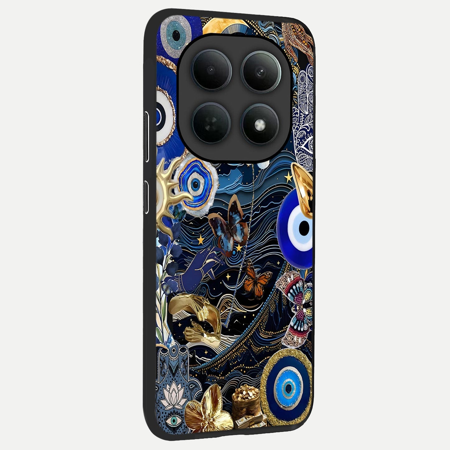  Golden Moon Magic back cover For Poco M8 Pro slim fit glass case with vibrant aesthetic design