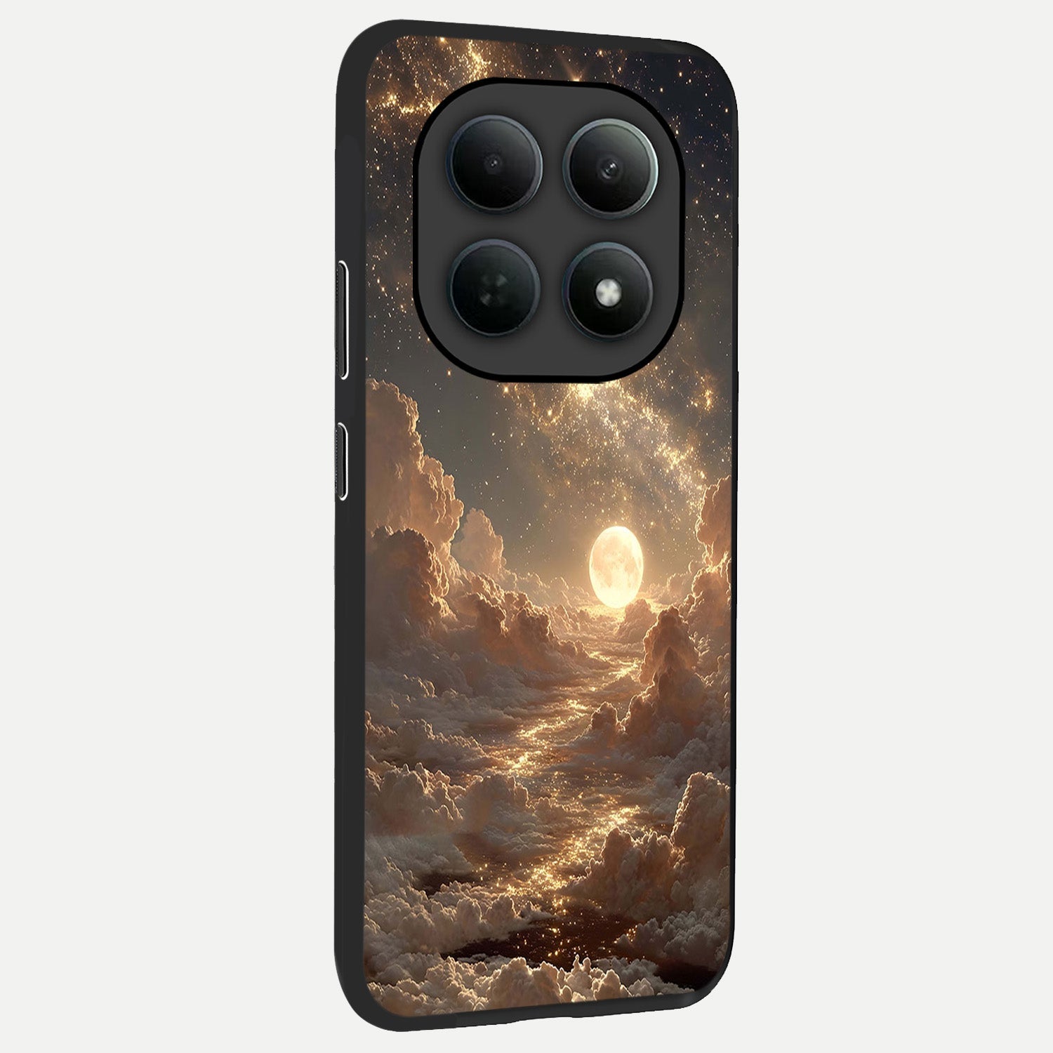  Golden Sky Dream back cover For Poco M8 Pro slim fit glass case with vibrant aesthetic design