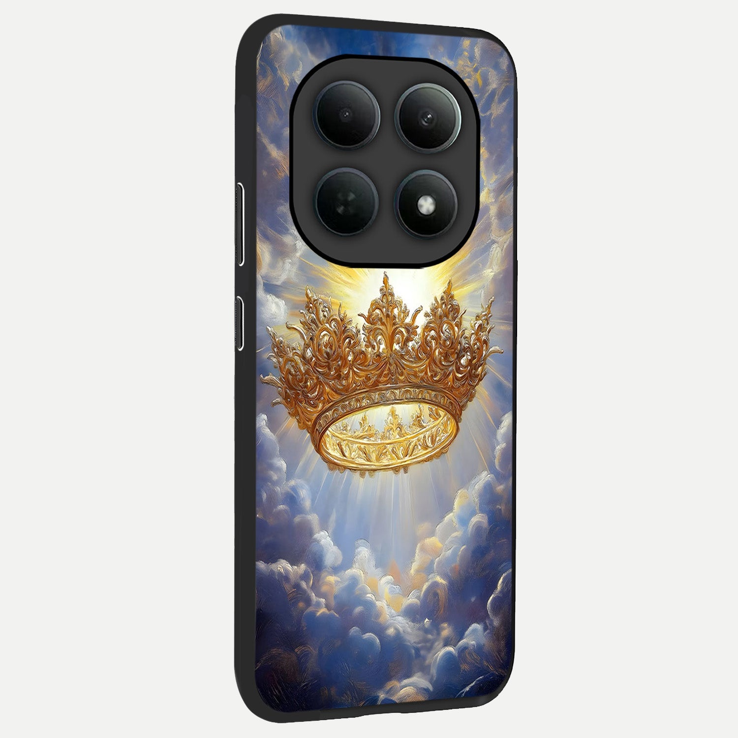  Heavenly Crown Light back cover For Poco M8 Pro slim fit glass case with vibrant aesthetic design