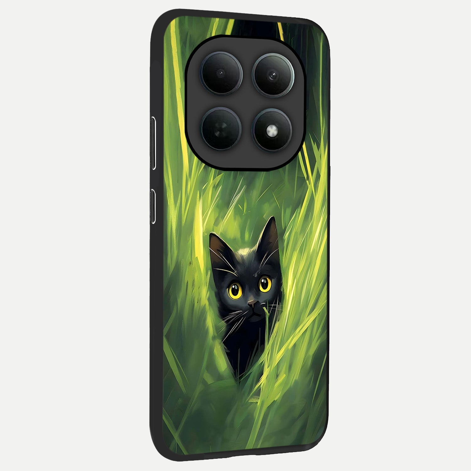  Hidden Cat Whisper back cover For Poco M8 Pro slim fit glass case with vibrant aesthetic design