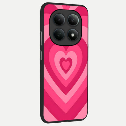  Layered Love Hearts back cover For Poco M8 Pro slim fit glass case with vibrant aesthetic design