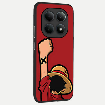  Luffy X Spirit back cover For Poco M8 Pro slim fit glass case with vibrant aesthetic design