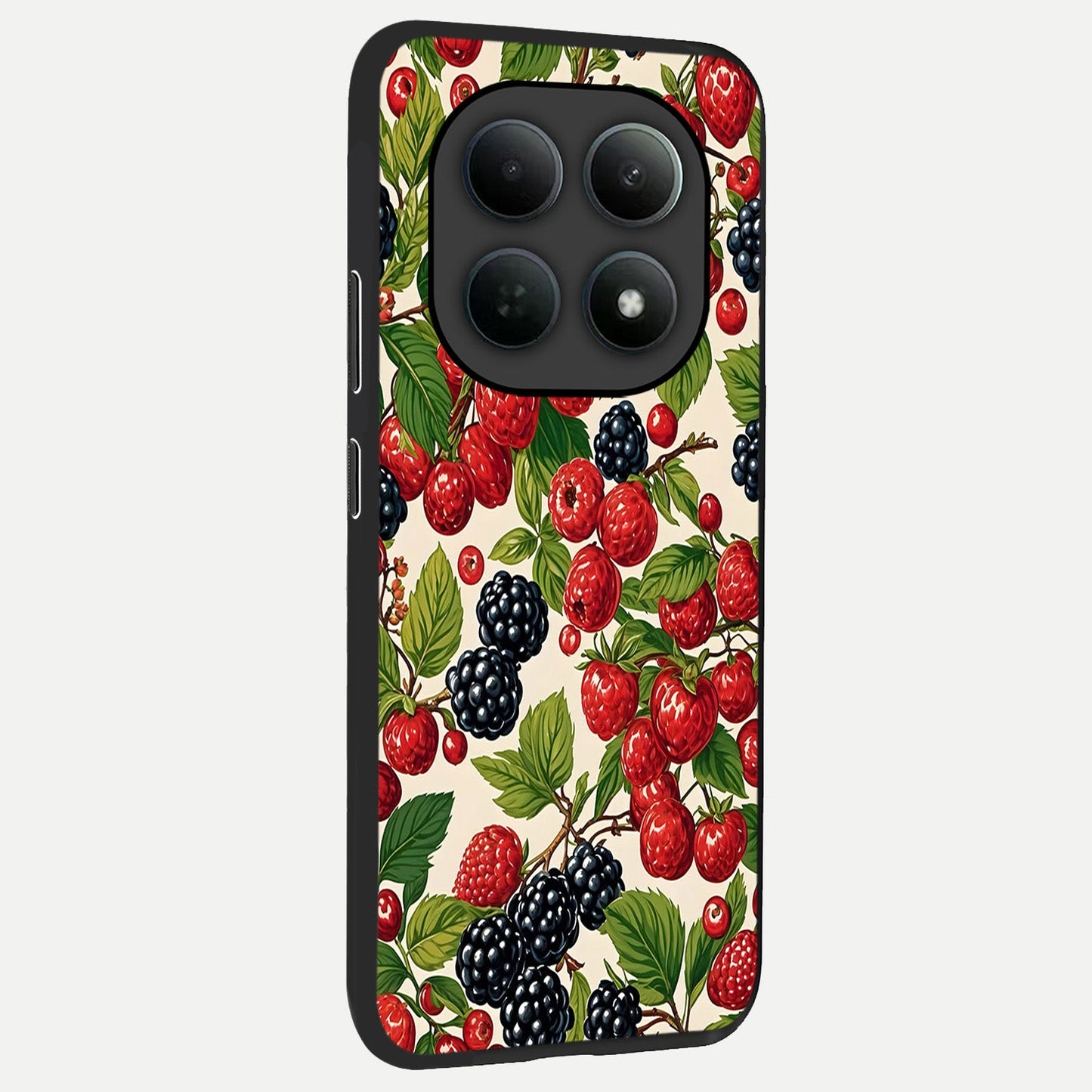  Mixed Berry Collage back cover For Poco M8 Pro slim fit glass case with vibrant aesthetic design