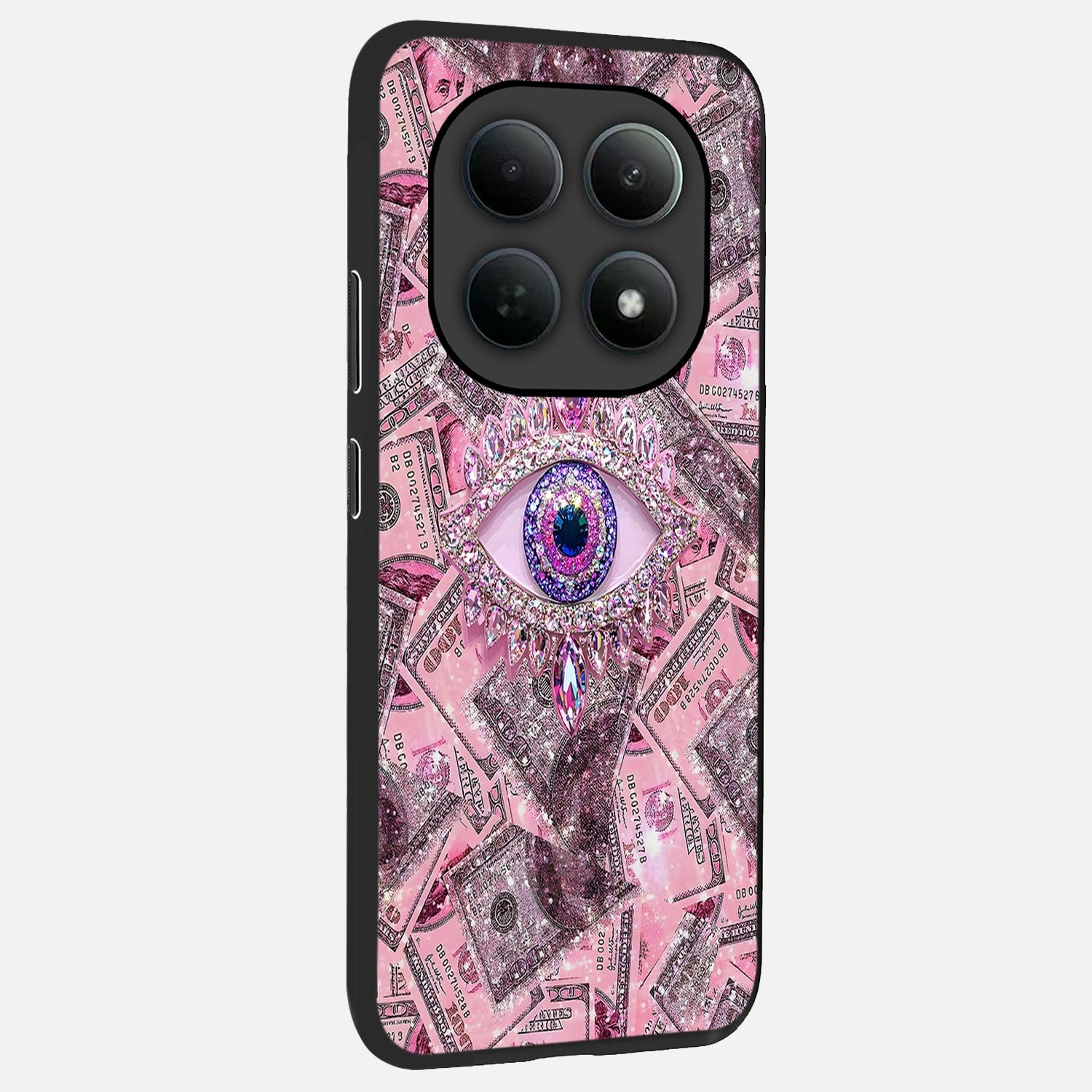 Money Eye Luxe back cover For Poco M8 Pro slim fit glass case with vibrant aesthetic design