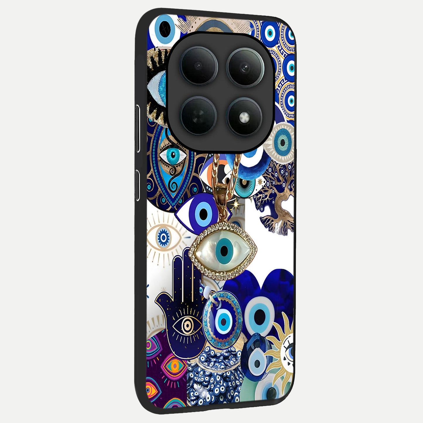 Mystic Charm Eye back cover For Poco M8 Pro slim fit glass case with vibrant aesthetic design