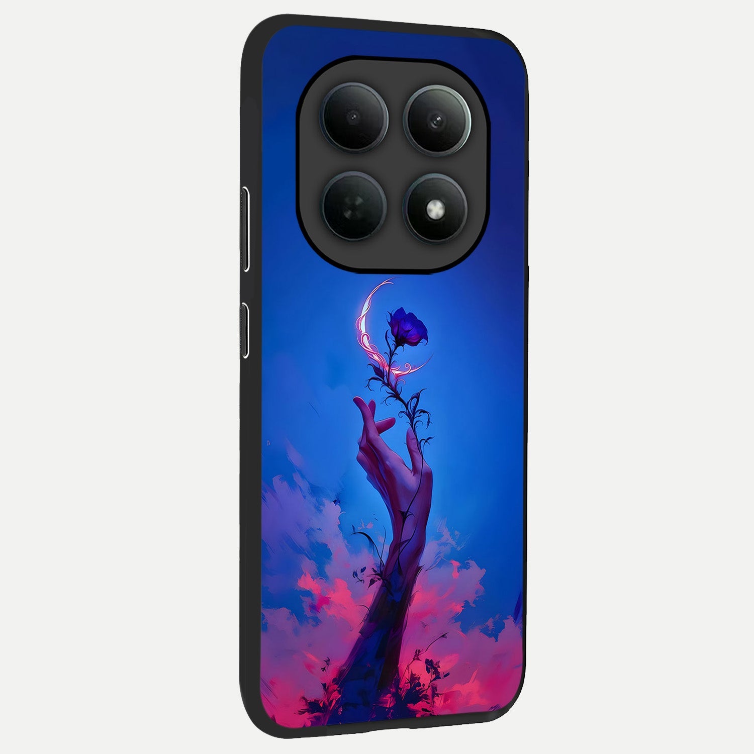  Mystic Hand back cover For Poco M8 Pro slim fit glass case with vibrant aesthetic design