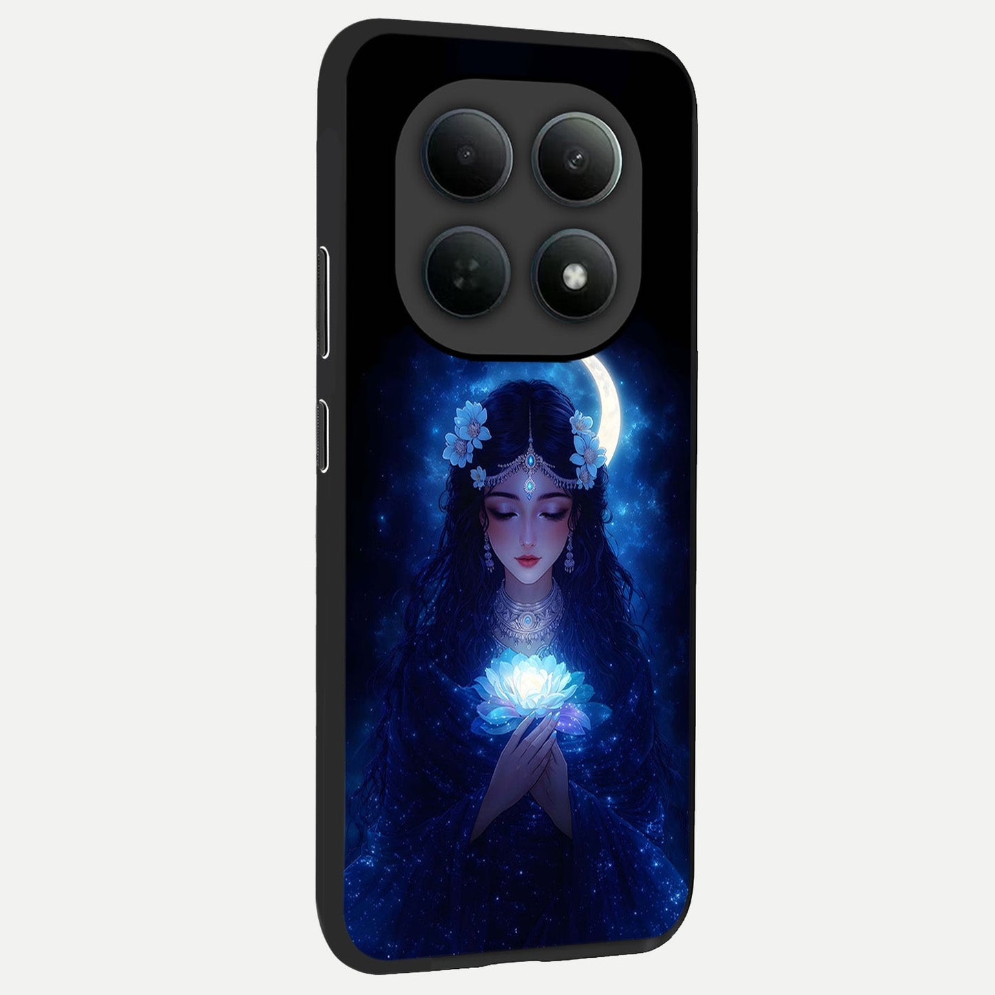  Mystic Moon Queen back cover For Poco M8 Pro slim fit glass case with vibrant aesthetic design