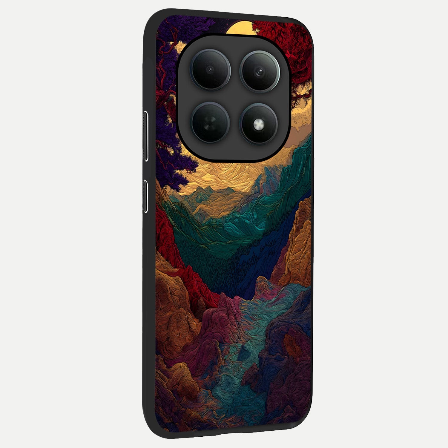  Mystic Valley Light back cover For Poco M8 Pro slim fit glass case with vibrant aesthetic design