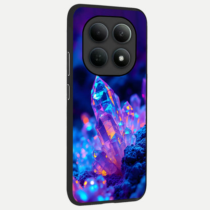  Neon Aura Shards back cover For Poco M8 Pro slim fit glass case with vibrant aesthetic design