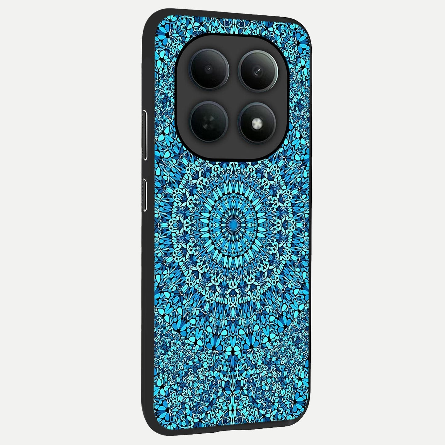  Ocean Bloom Mandala back cover For Poco M8 Pro slim fit glass case with vibrant aesthetic design
