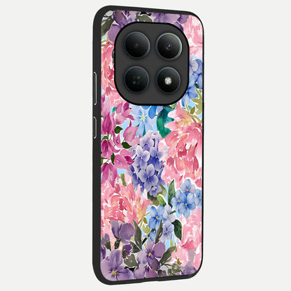  Pastel Floral Mix back cover For Poco M8 Pro slim fit glass case with vibrant aesthetic design