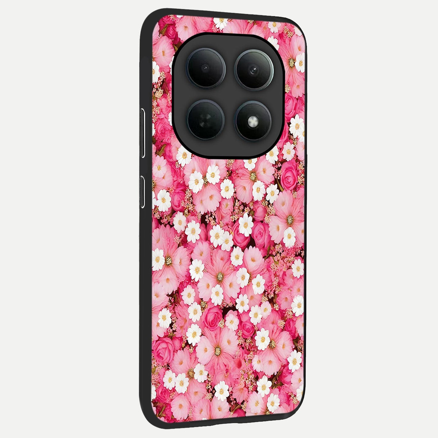  Pink Daisy Bliss back cover For Poco M8 Pro slim fit glass case with vibrant aesthetic design