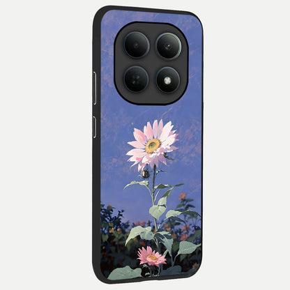  Pink Shells Outline back cover For Poco M8 Pro slim fit glass case with vibrant aesthetic design