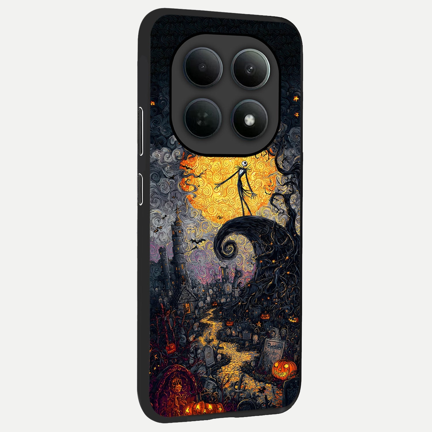  Pumpkin Moon Night back cover For Poco M8 Pro slim fit glass case with vibrant aesthetic design
