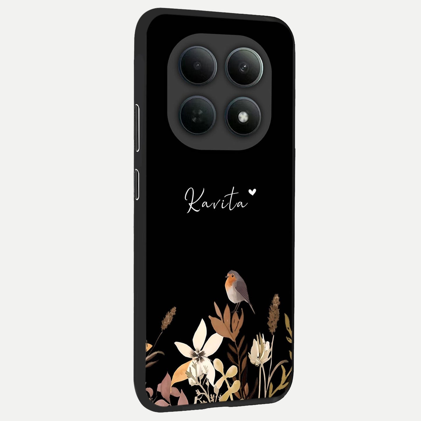  Quiet Garden Tune Custom Name back cover For Poco M8 Pro slim fit glass case with vibrant aesthetic design