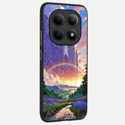  Rainbow Valley Dream back cover For Poco M8 Pro slim fit glass case with vibrant aesthetic design