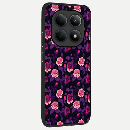  Rose Garden Twilight back cover For Poco M8 Pro slim fit glass case with vibrant aesthetic design