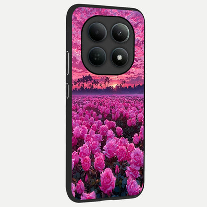  Rose Sunset Valley back cover For Poco M8 Pro slim fit glass case with vibrant aesthetic design