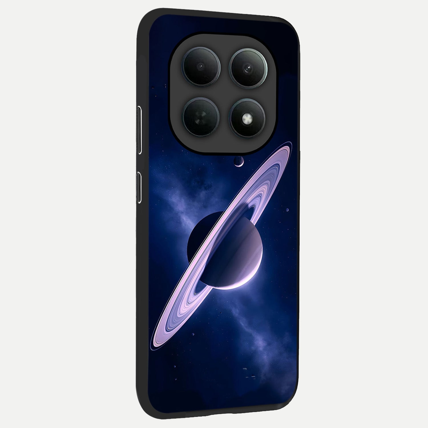  Saturn Ring Mystique back cover For Poco M8 Pro slim fit glass case with vibrant aesthetic design