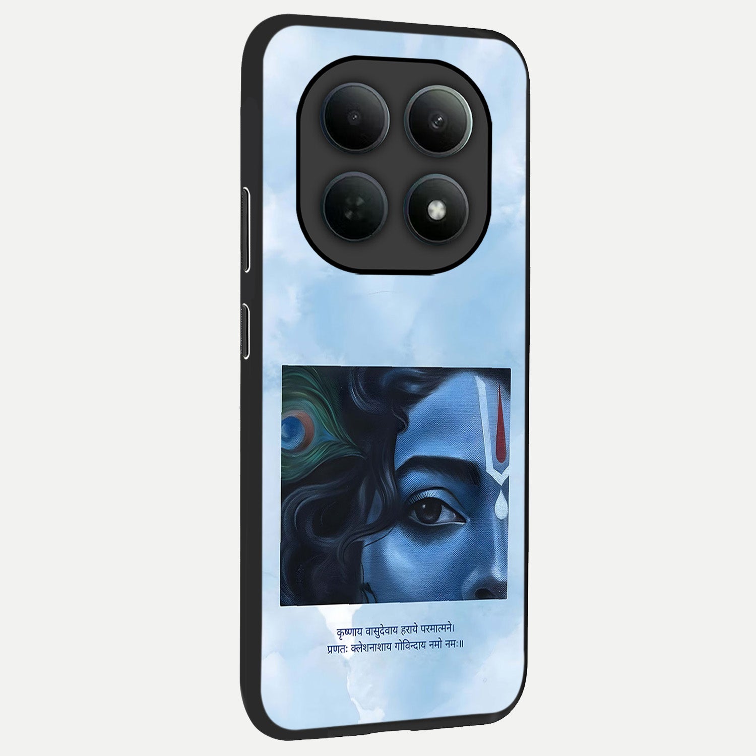  Spiritual Krishna back cover For Poco M8 Pro slim fit glass case with vibrant aesthetic design