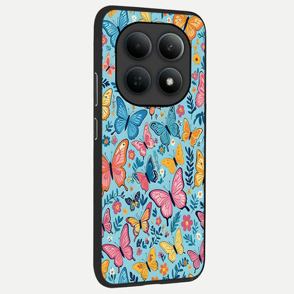  Spring Wing Garden back cover For Poco M8 Pro slim fit glass case with vibrant aesthetic design