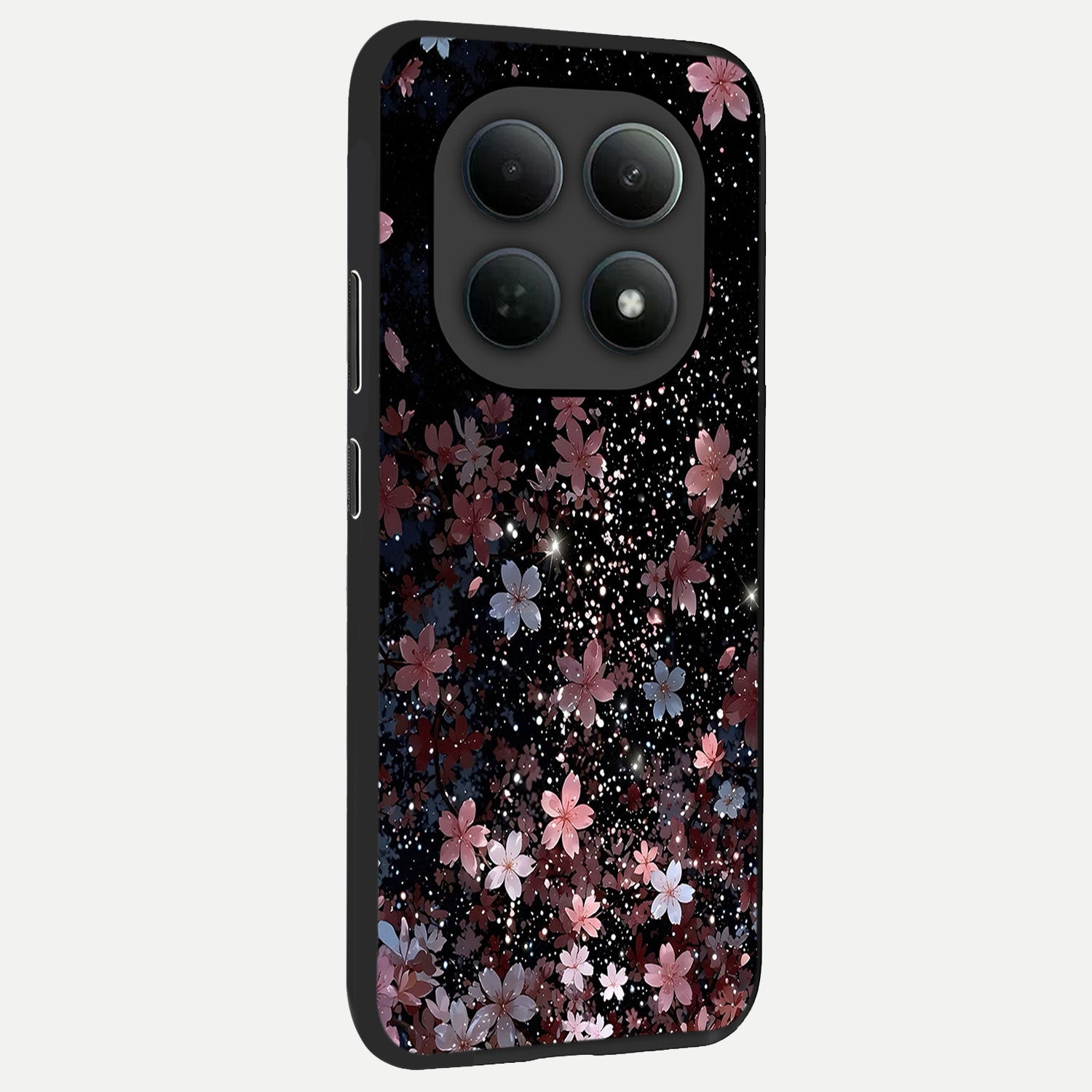  Starlit Flower Dreams back cover For Poco M8 Pro slim fit glass case with vibrant aesthetic design