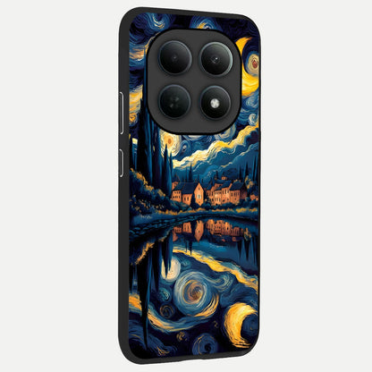 Starry Sky Serenity back cover For Poco M8 Pro slim fit glass case with vibrant aesthetic design