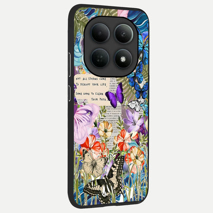  Storm Path Bloom back cover For Poco M8 Pro slim fit glass case with vibrant aesthetic design