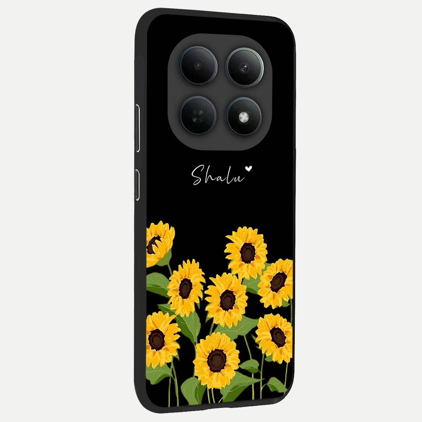  Sunflower Sky Bloom back cover For Poco M8 Pro slim fit glass case with vibrant aesthetic design