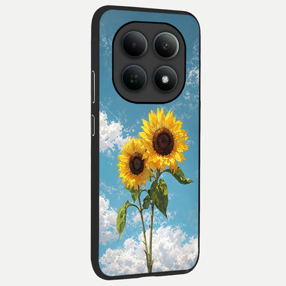  Sunlit Daisy Glow back cover For Poco M8 Pro slim fit glass case with vibrant aesthetic design
