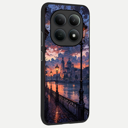  Twilight River Lights back cover For Poco M8 Pro slim fit glass case with vibrant aesthetic design