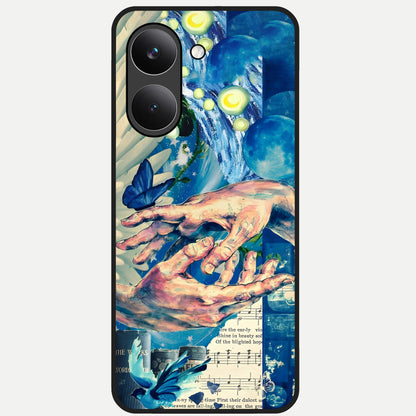  Aesthetic Divider Glass Case For Poco X8 Pro back cover – full design glossy printed glass finish