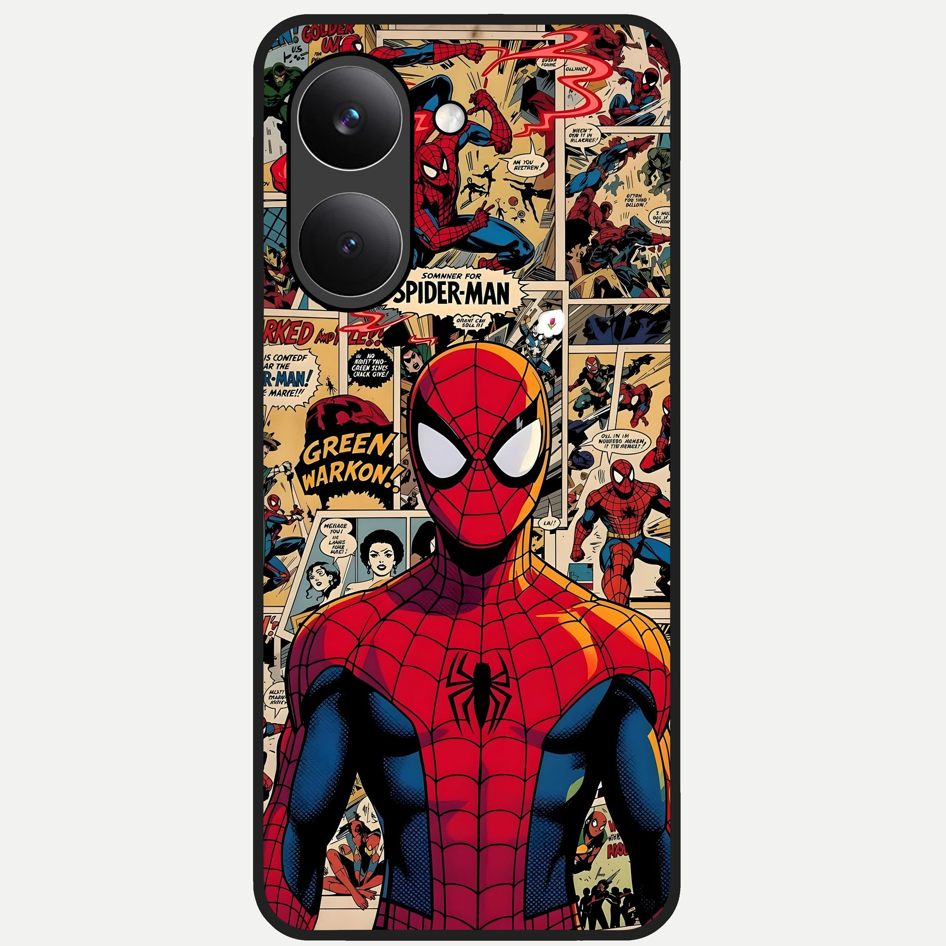  Aesthetic Spider Glass Case For Poco X8 Pro back cover – full design glossy printed glass finish