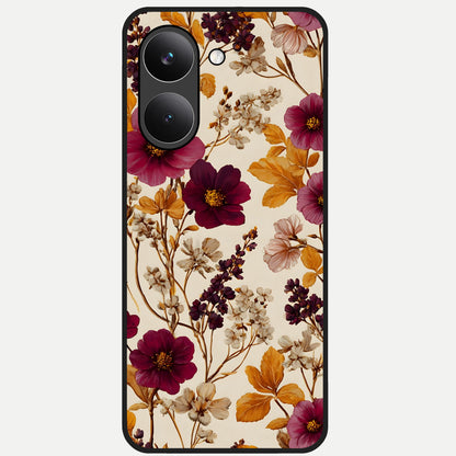  Autumn Wine Bloom Glass Case For Poco X8 Pro back cover – full design glossy printed glass finish