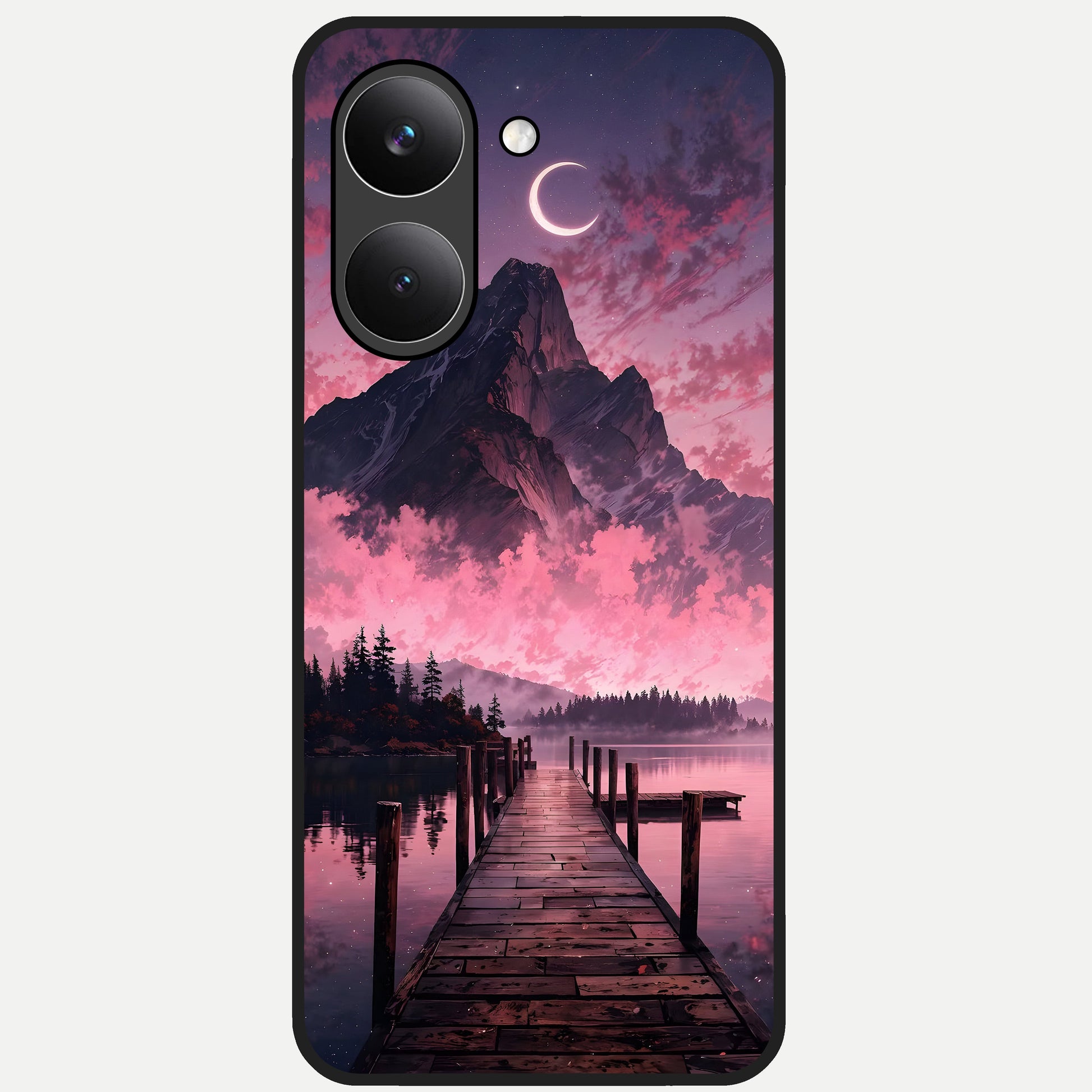  Beautiful Mountain View Glass Case For Poco X8 Pro back cover – full design glossy printed glass finish