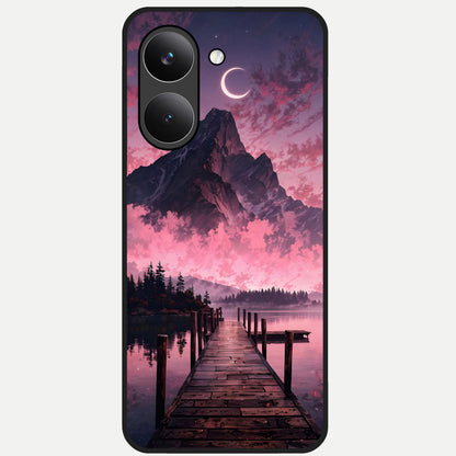  Beautiful Mountain View Glass Case For Poco X8 Pro back cover – full design glossy printed glass finish