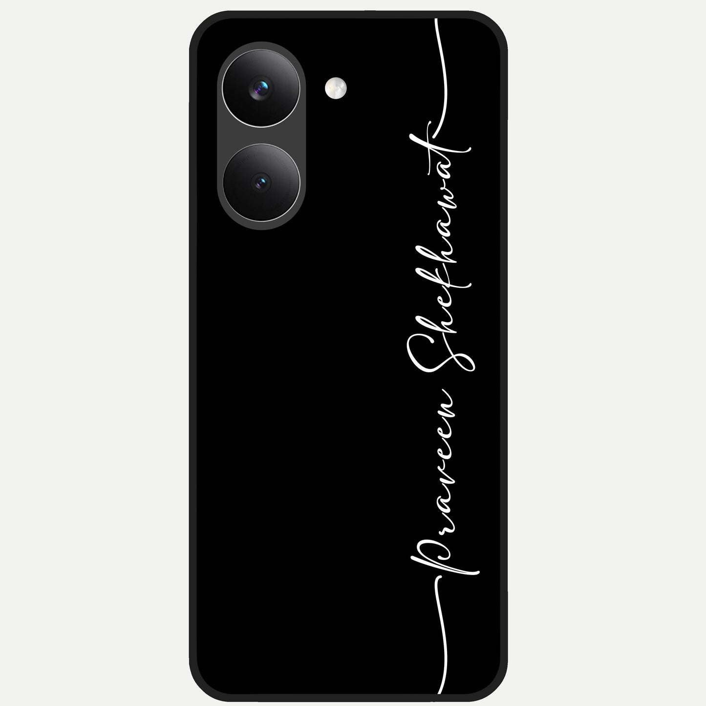  Black Tune Custom Name Glass Case For Poco X8 Pro back cover – full design glossy printed glass finish