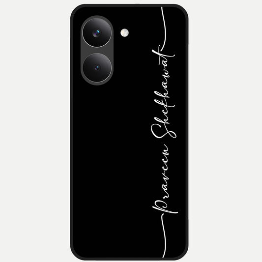 Black Tune Custom Name Glass Case For Poco X8 Pro back cover – full design glossy printed glass finish